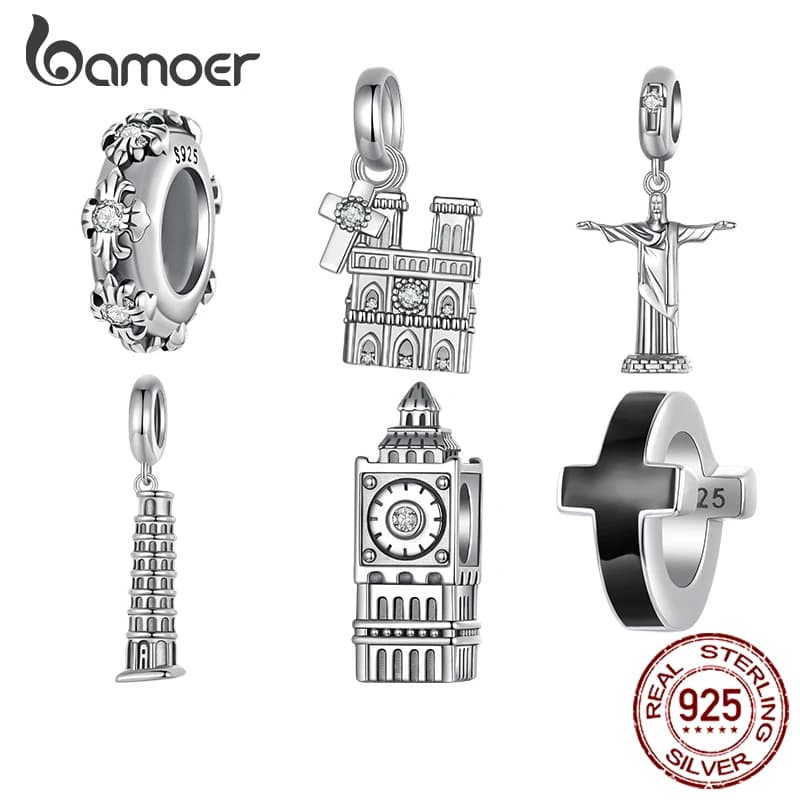 Bamoer Sterling Silver Landmark Charm Pendant