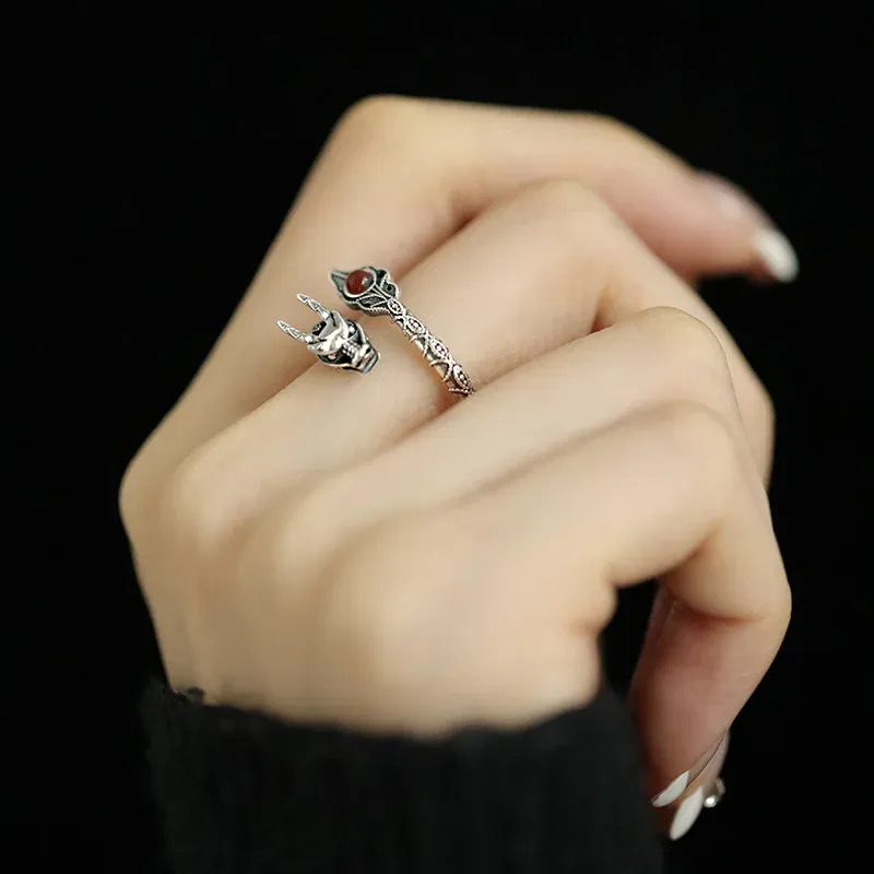 925 Sterling Silver Dragon Open Ring