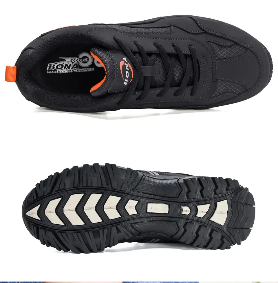BONA Lace-Up Breathable Hiking Shoes for Men