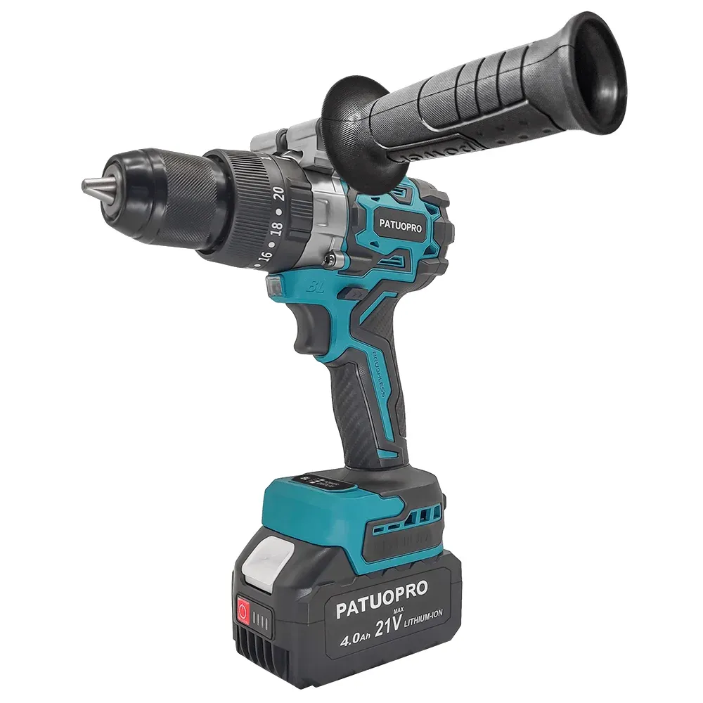 PATUOPRO 13mm Brushless Cordless Impact Drill for Makita 18V Batteries