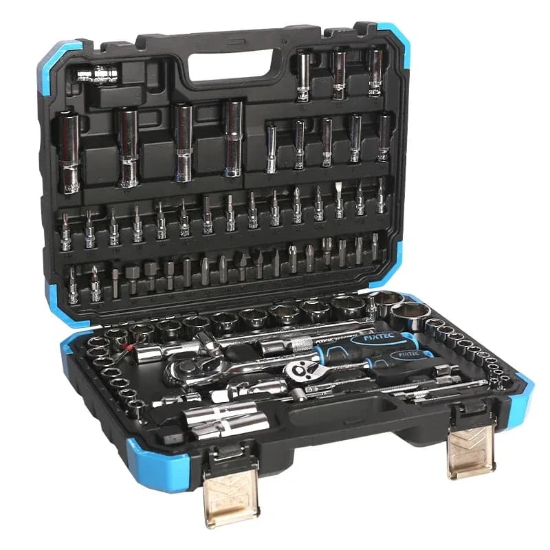 FIXTEC 94-Piece Socket and Ratchet Set for Garage Work