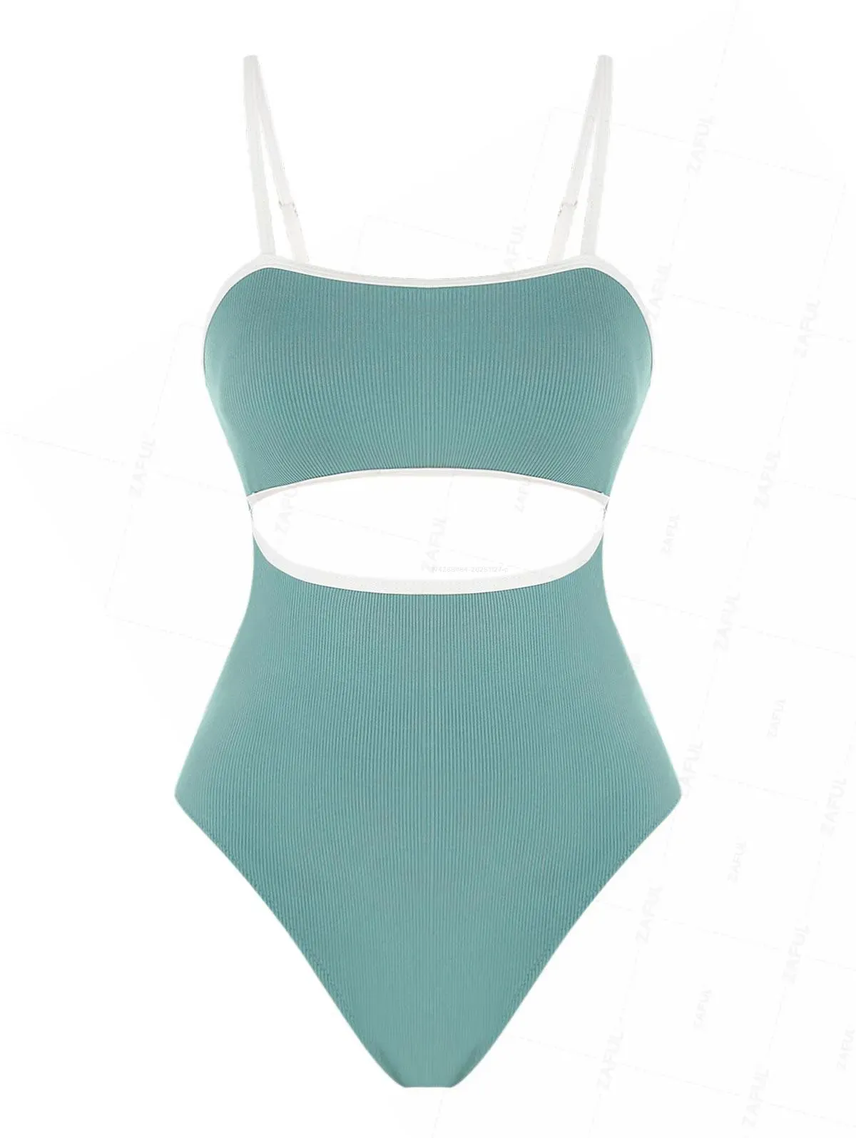 ZAFUL Ribbed Cut-Out One-Piece Swimsuit