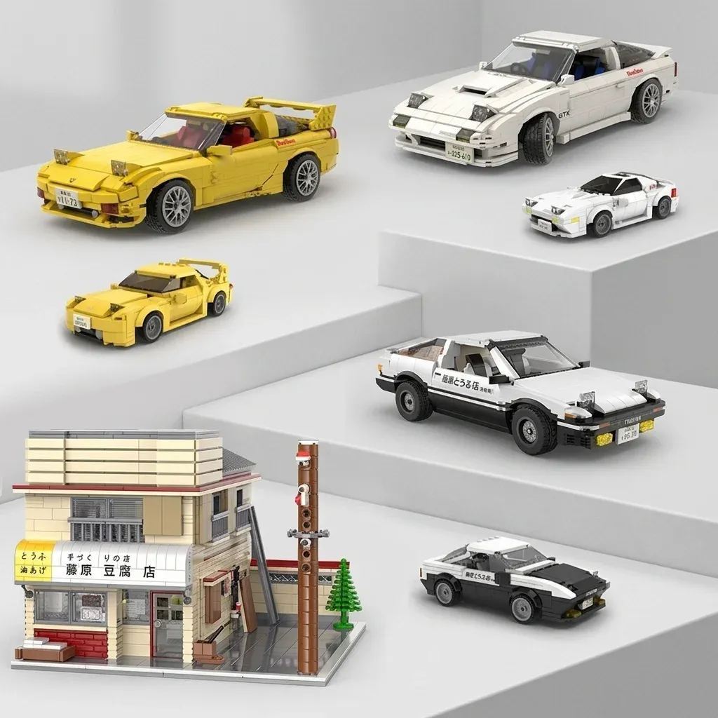 CaDA Initial D-Inspired Street Parking Lot Racing Car Brick Set