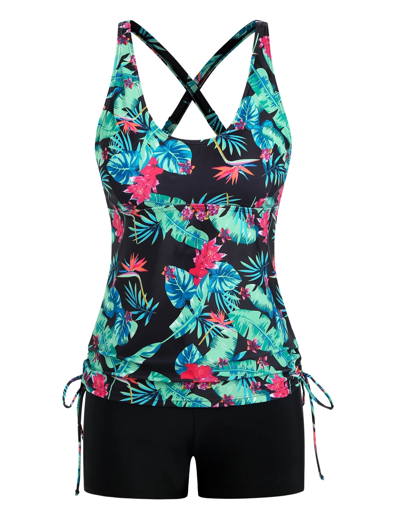 ZAFUL Modest Tankini Set with Boyshorts