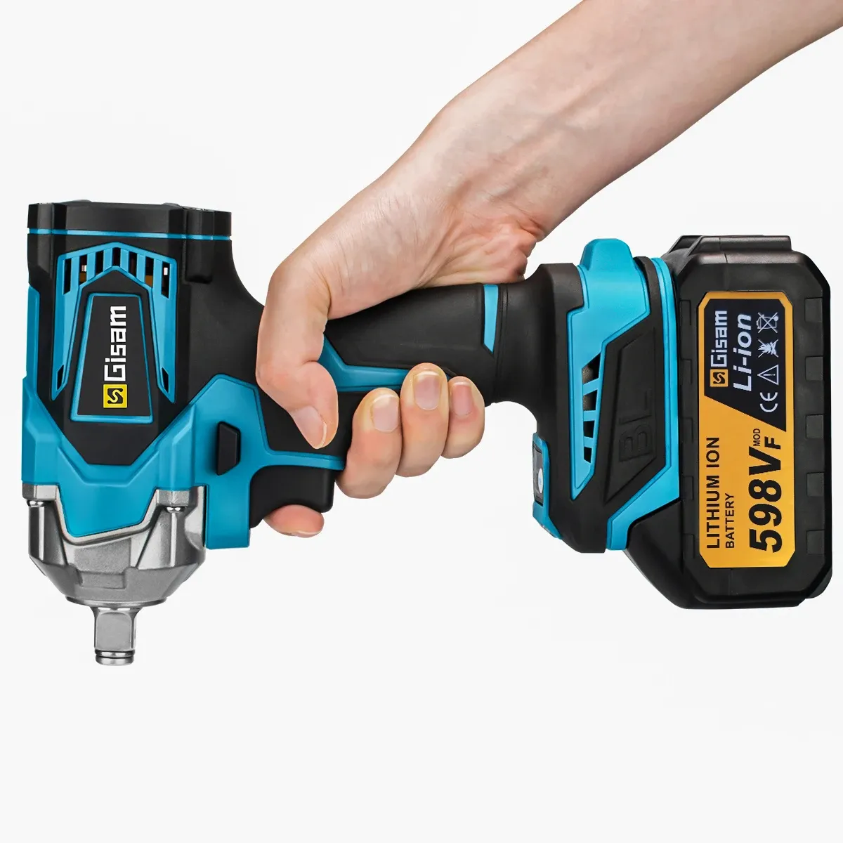 Gisam 1200N.m Brushless 1/2-Inch Cordless Impact Wrench