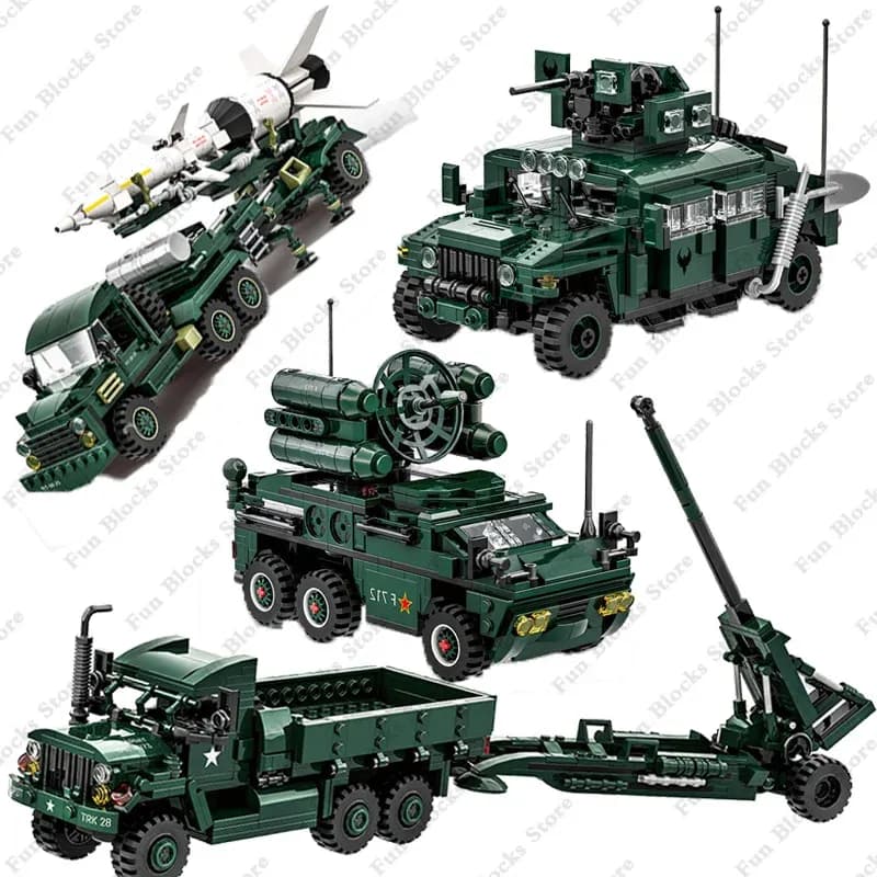 Military Humvee Missile Carrier Building Block Set