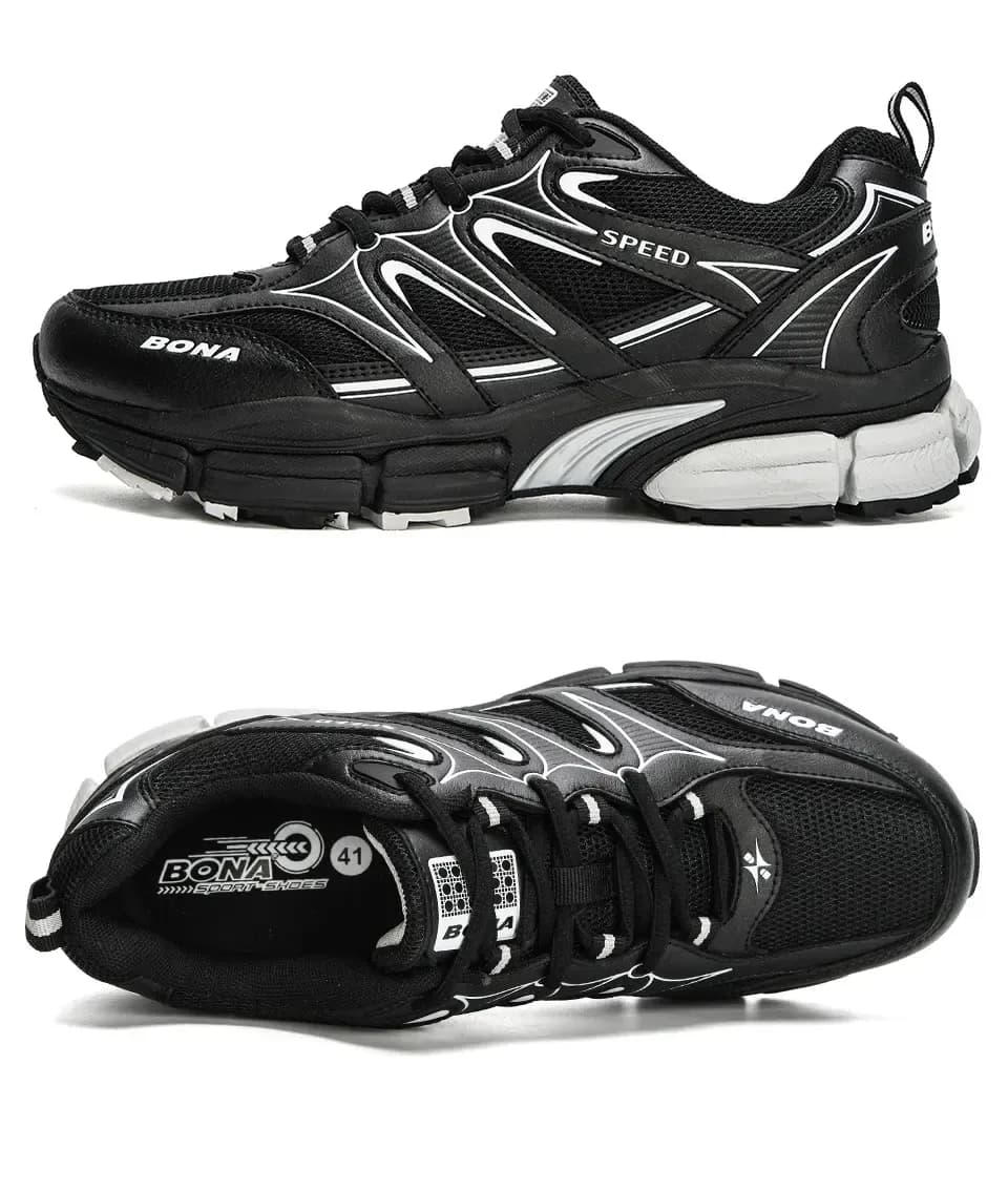 BONA Breathable Mesh Running Shoes for Men