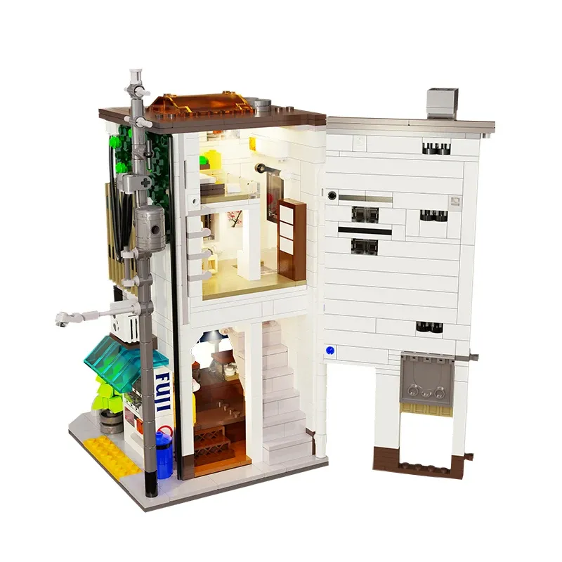 Cada LED Japanese Bun House City Street Building Set