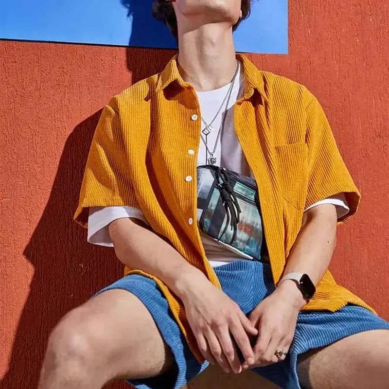 ZAFUL Wide-Fit PU Leather Short Sleeve Shirt