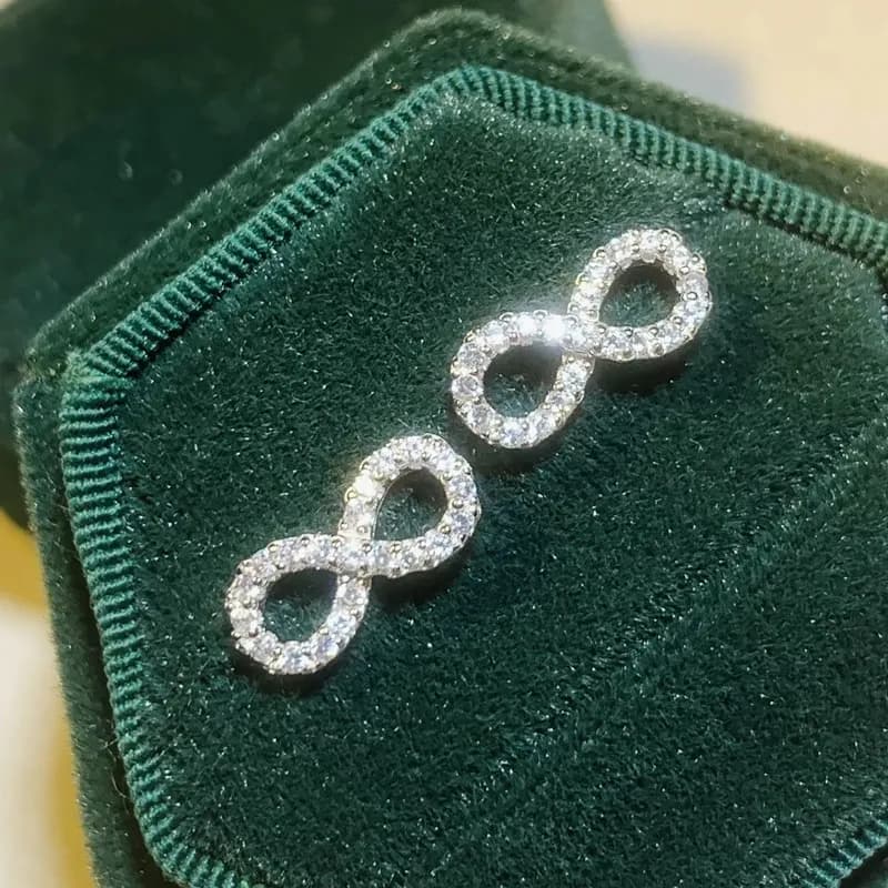 Huitan Eight-Shape Pavé CZ Stud Earrings
