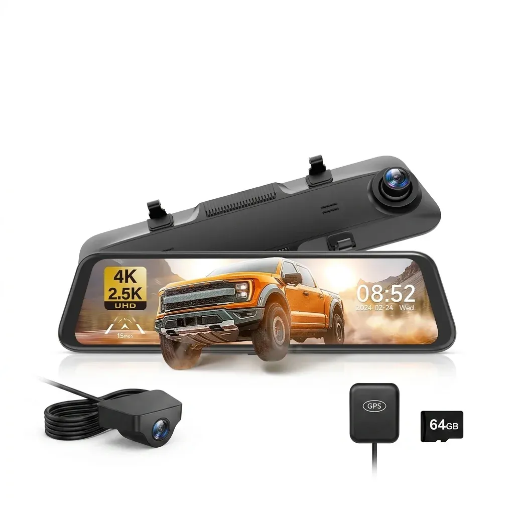 WOLFBOX G900 mirror dash cam set