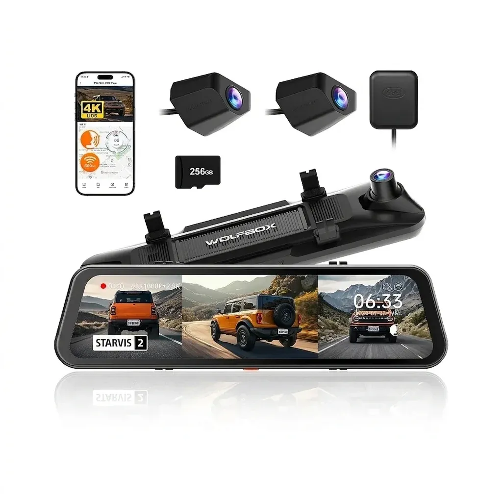 WOLFBOX G900 Tripro mirror dash cam set
