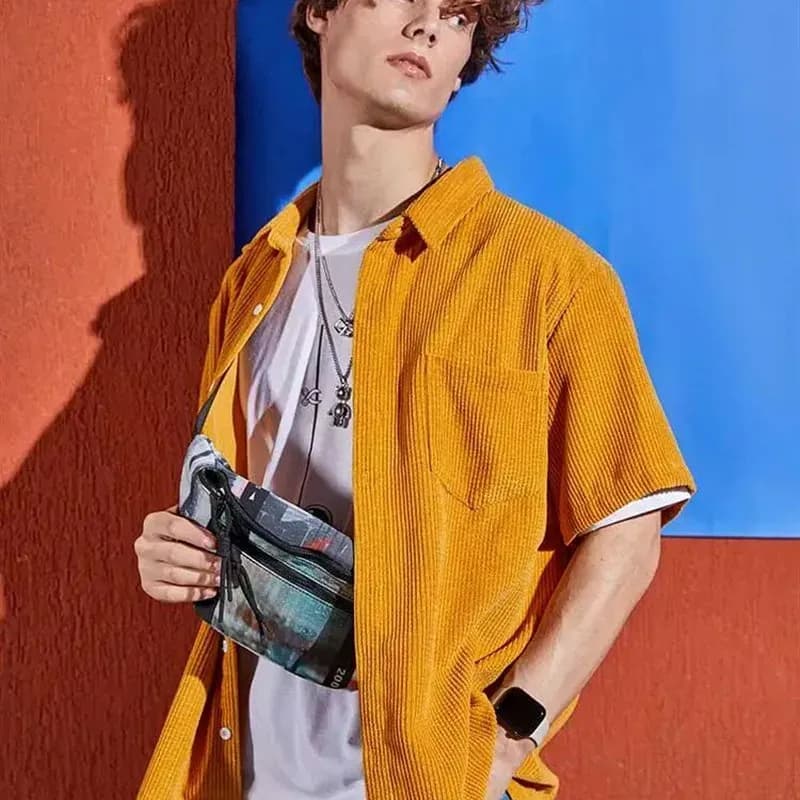 ZAFUL PU Leather Short-Sleeve Autumn Shirt