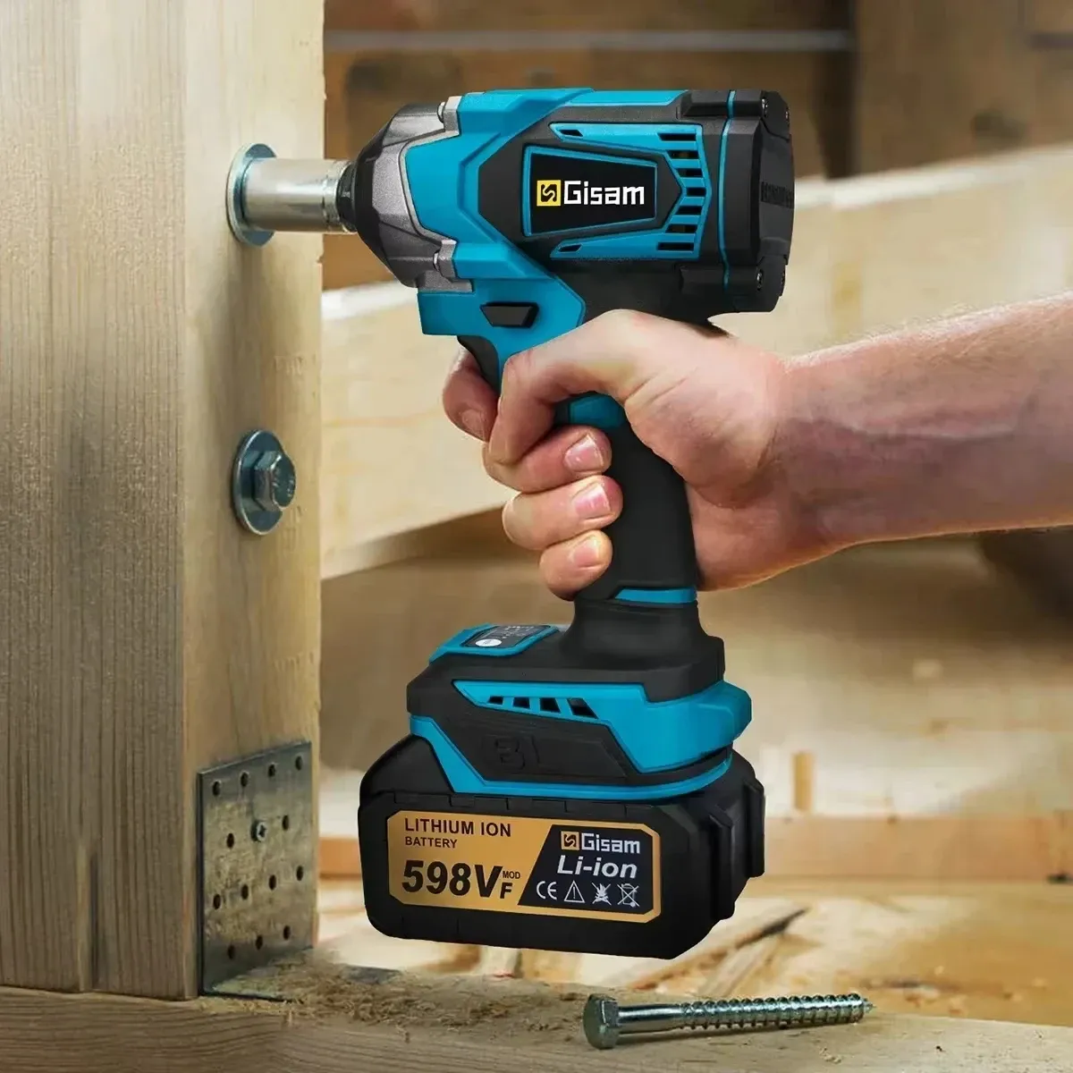 Gisam 1200Nm Brushless 1/2-Inch Cordless Impact Wrench