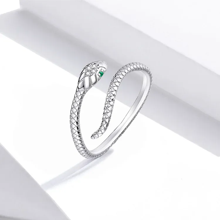 Bamoer Snake Adjustable 925 Sterling Silver Ring