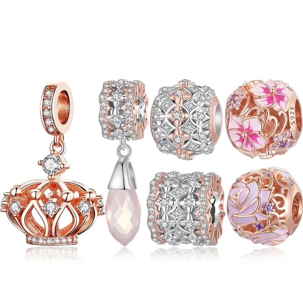 WOSTU rose gold autumn charm bead set