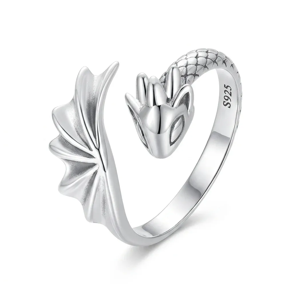 WOSTU sterling silver vintage open ring