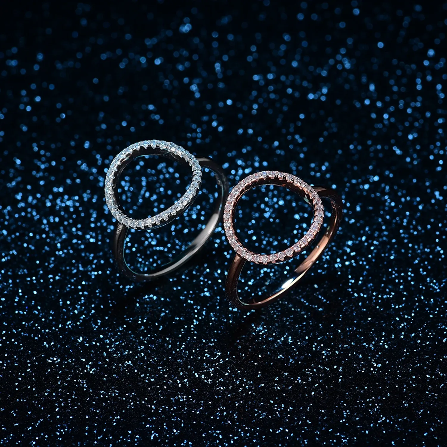 925 Sterling Silver Hollow Zircon Hoop Ring