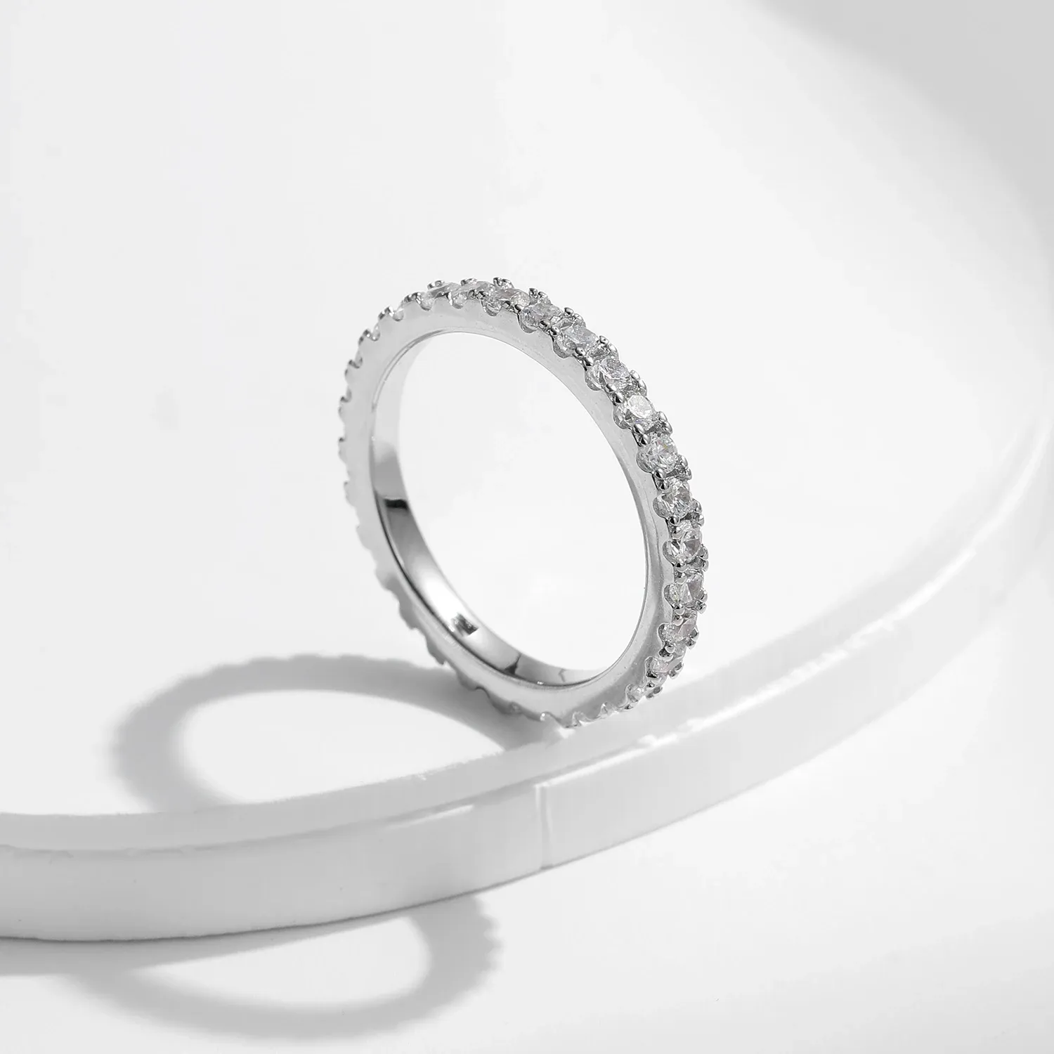Modian D Colour Moissanite 925 Silver Stackable Band