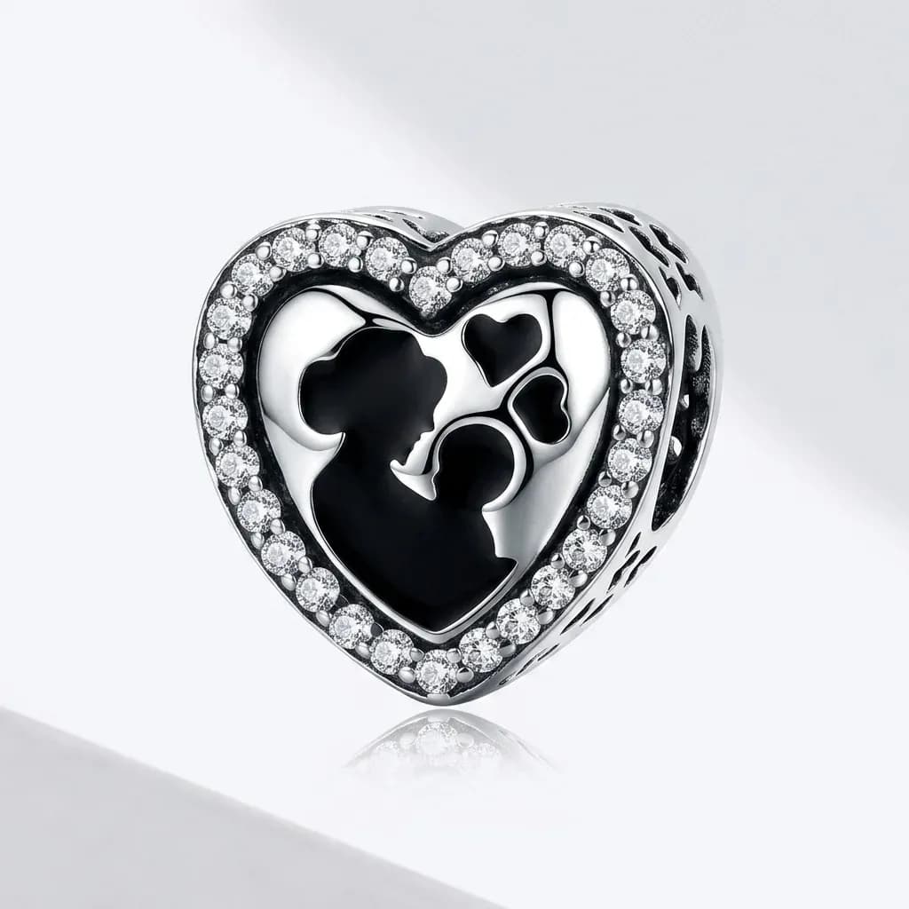 WOSTU heart mom bracelet charm pendant