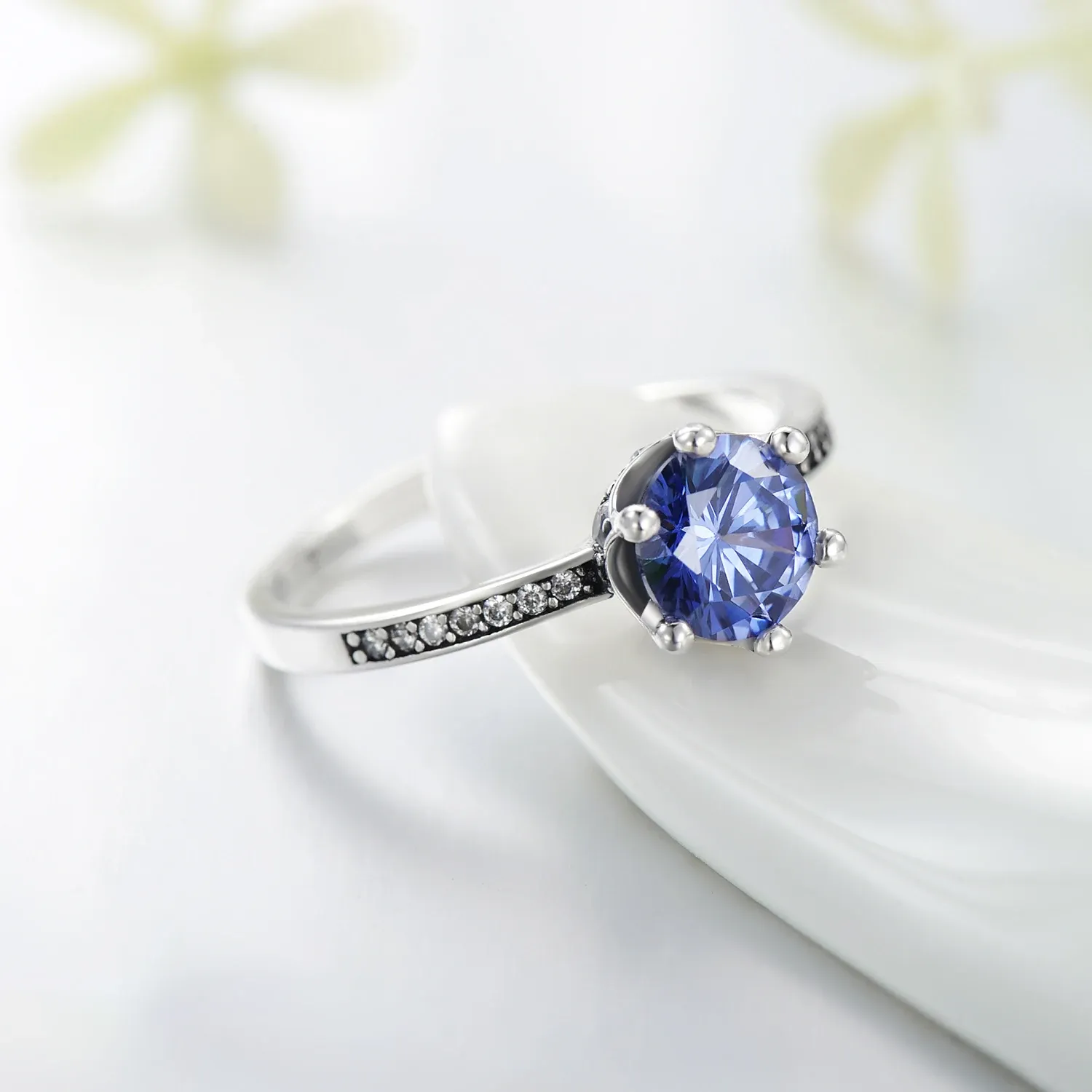 Modian Sterling Silver Crown Zircon Ring for Women