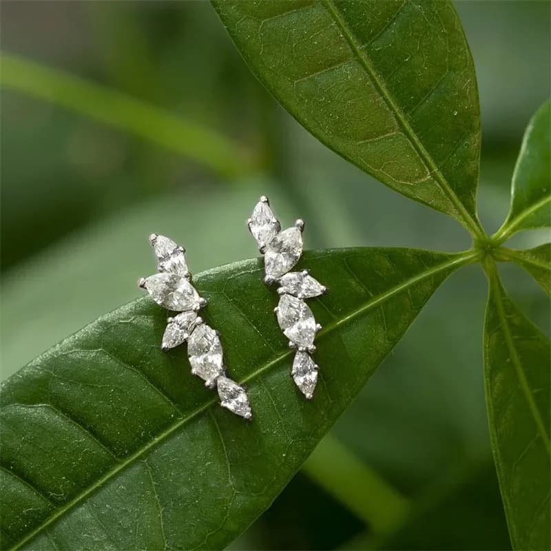 Huitan Crystal Cubic Zirconia Stud Earrings for Everyday Shine