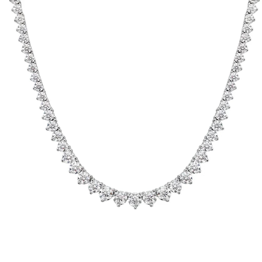 Knobspin D VVS1 Moissanite 3-Claw Tennis Necklace