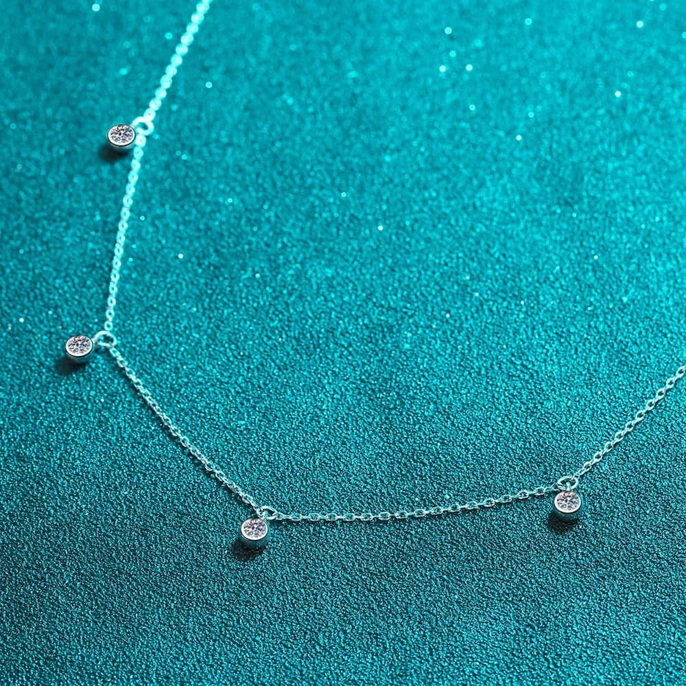Knobspin Certified Moissanite Solitaire Necklace in Sterling Silver