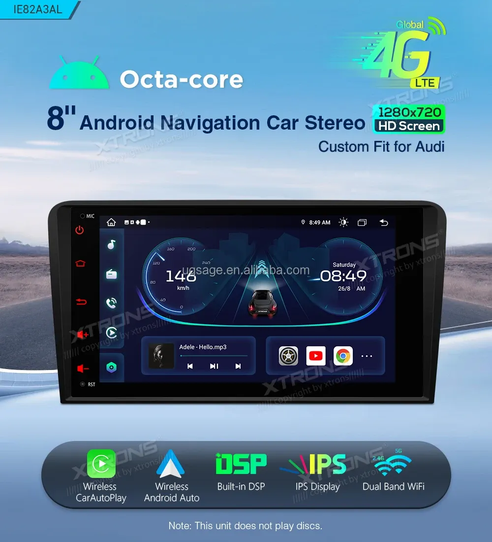 XTRONS 8-Inch Android 13 Car Stereo for Audi A3 S3 RS3