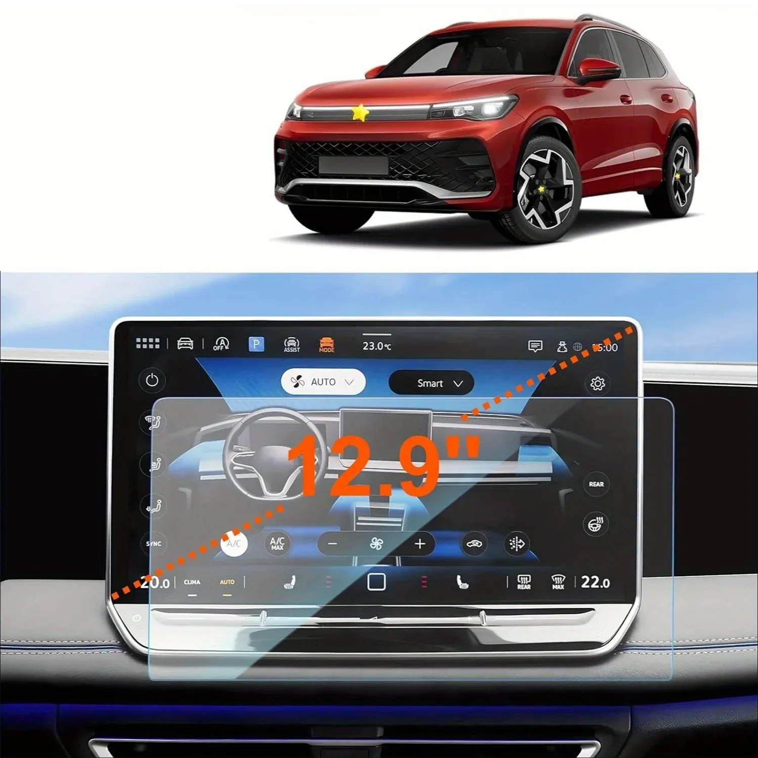 Volkswagen Tiguan 2025 Navigation Screen Tempered Glass Protector