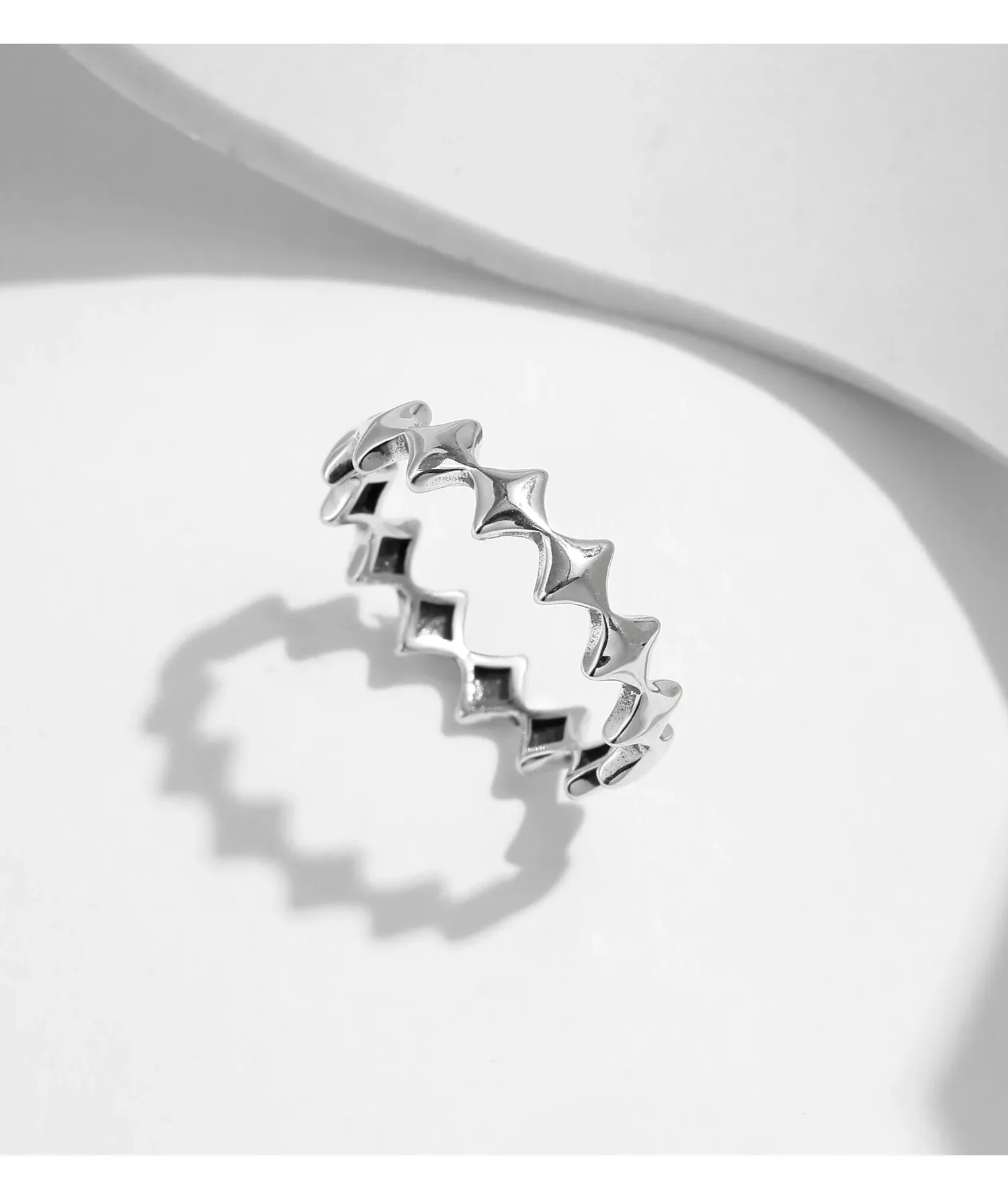 MODIAN Vintage Star Eternity Sterling Silver Ring