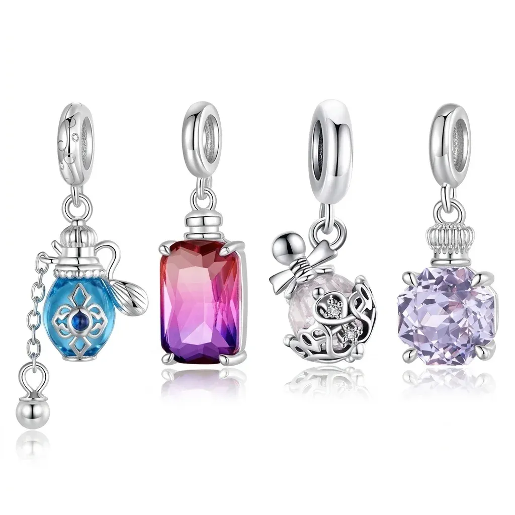 WOSTU 925 Sterling Silver Perfume Bottle Charm Pendant