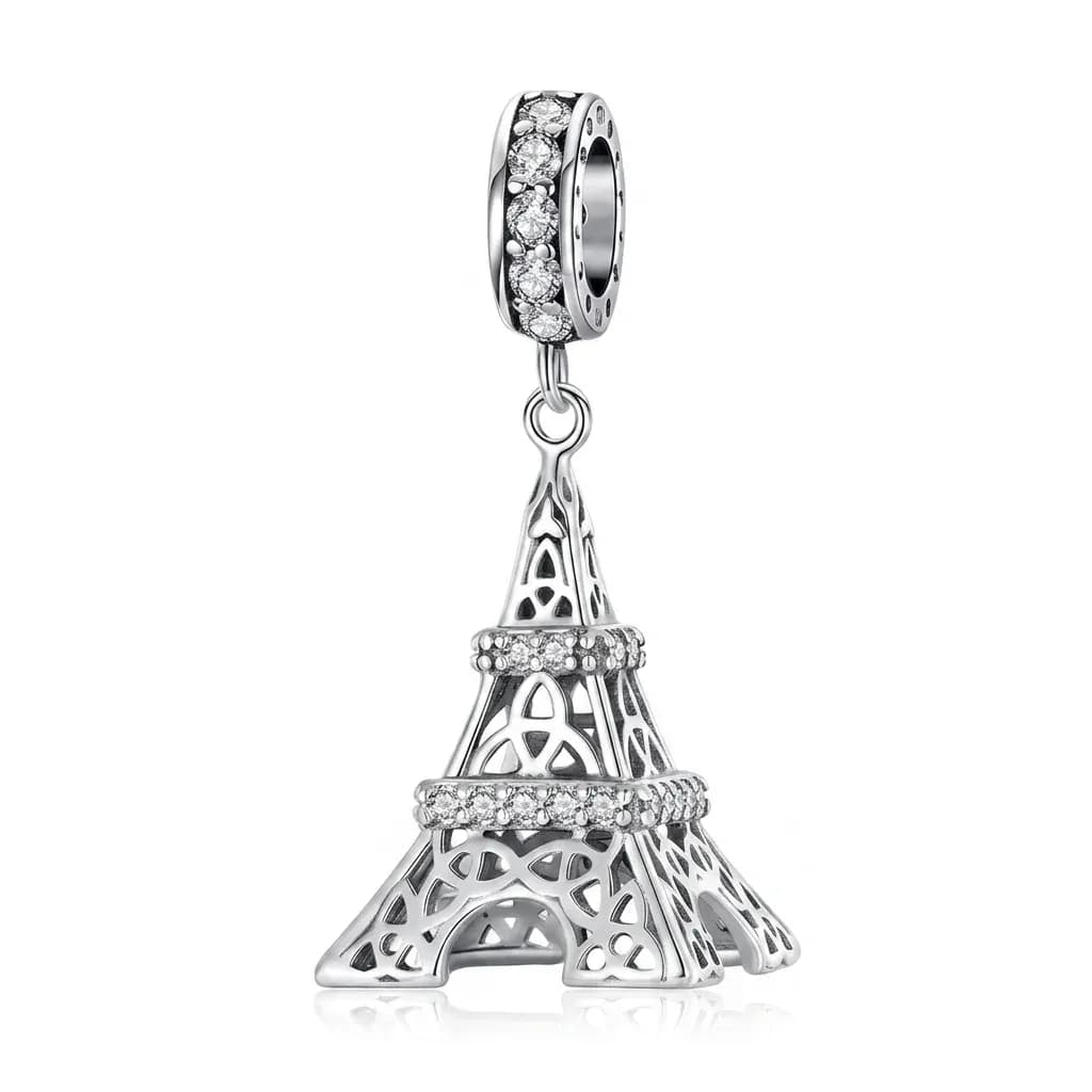 WOSTU Eiffel Tower Sterling Silver Zircon Charm