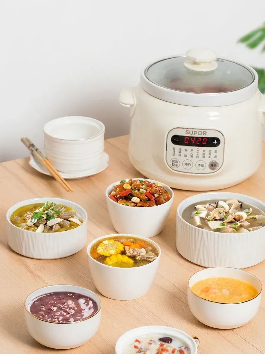 SUPOR 3L Ceramic Electric Stew Pot with Timer