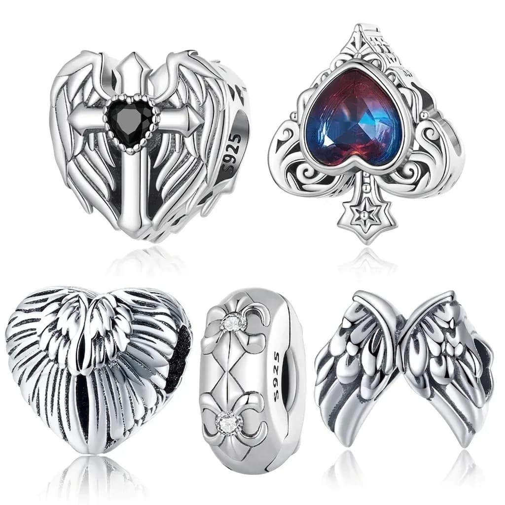 WOSTU 925 Sterling Silver Faith Cross Charm Bead