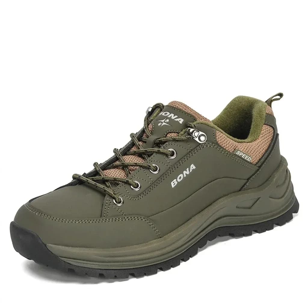 BONA Breathable Lace-Up Hiking Shoes for Men