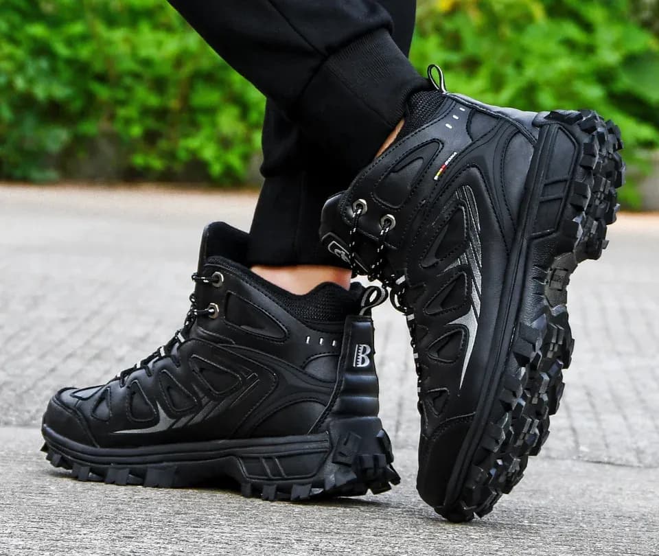 BONA Plush Leather Winter Ankle Hiking Boots for Men